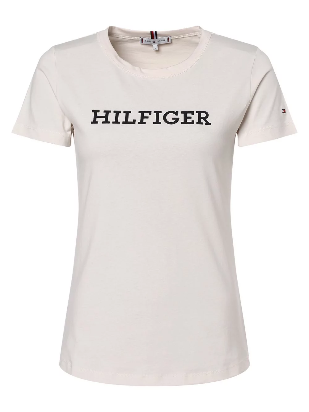 Tommy Hilfiger - T-shirt damski, biały|beżowy