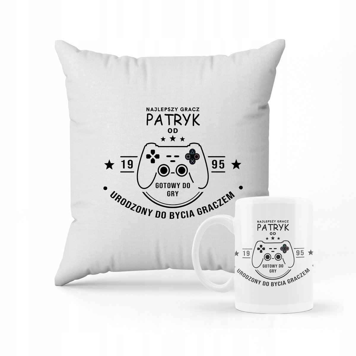 ZESTAW PODUSZKA + KUBEK Prezent Dla Gracza Pad PS5 PLAYSTATION GRY GRACZ