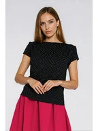 Koszulki i topy damskie - Nife Koszulka w kolorze czarnym - miniaturka - grafika 1