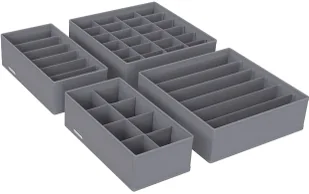Komplet 4 szarych składanych organizerów S0-M89 - Pudła i pojemniki do przechowywania - miniaturka - grafika 1
