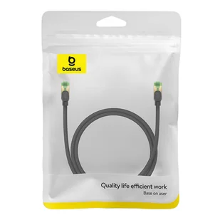 Kabel sieciowy w oplocie kat. 8 Baseus Ethernet RJ45, 40Gbps, 1m (czarny) - Kable miedziane - miniaturka - grafika 8