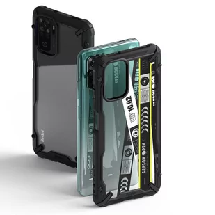 Ringke Fusion X Design etui pancerny pokrowiec z ramką Xiaomi Redmi Note 10 / Redmi Note 10S czarny (Ticket band) (XDXI0029) - Etui i futerały do telefonów - miniaturka - grafika 2