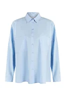 Bluzki damskie - RISA Damska bluzka koszulowa lymoa 25324791, jasnoniebieska, M, czarny, L - miniaturka - grafika 1