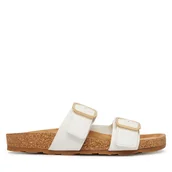 Klapki i japonki damskie - Klapki Tommy Hilfiger Double Strap Cork Sandals FW0FW09118 Biały - miniaturka - grafika 1