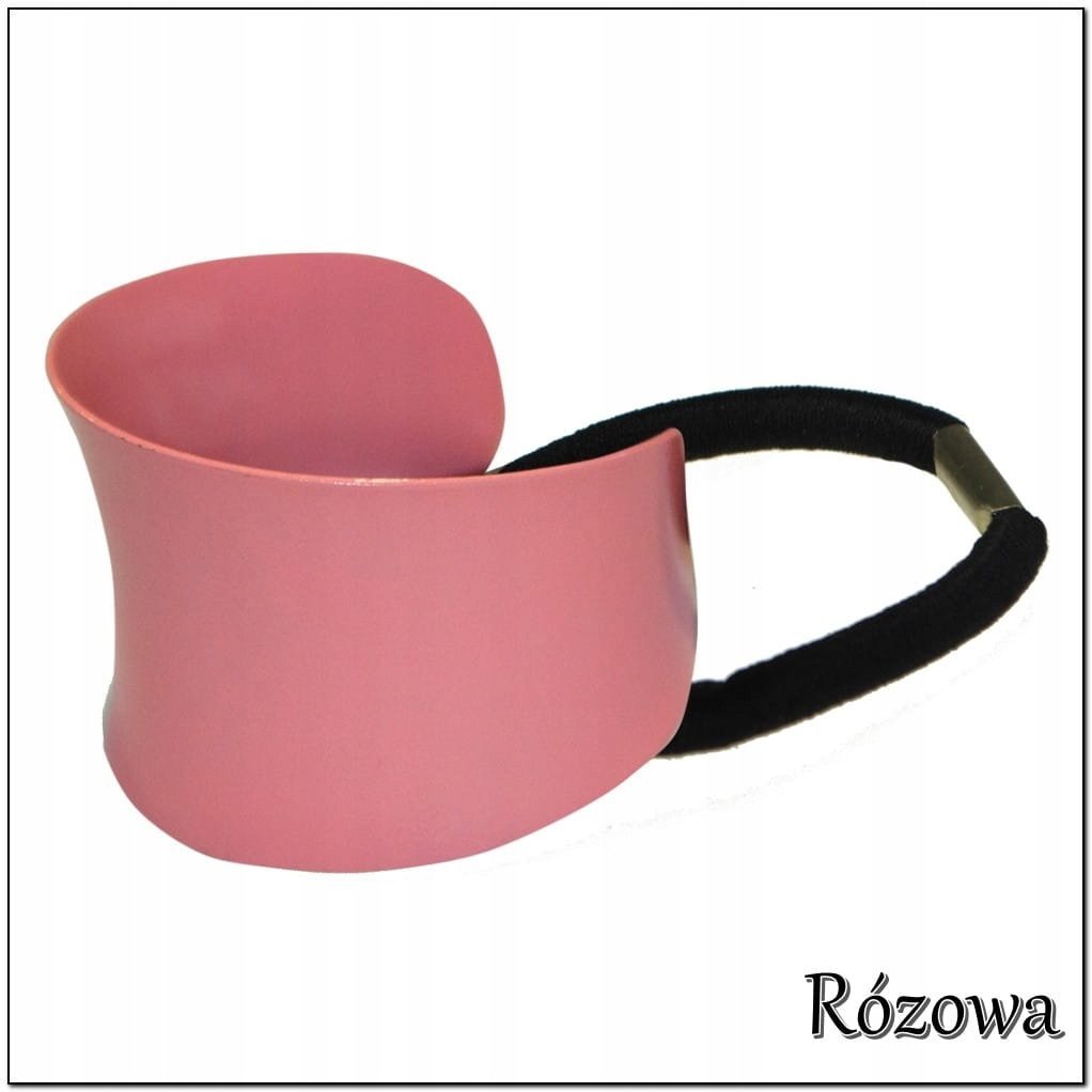 Różowa gumka do układania włosów z blaszką