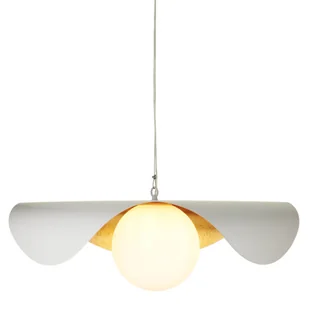 Jadalniana lampa wisząca ENZO ST-F22020601-D80 white kula biały złoty - Lampy sufitowe Jadalniana lampa wisząca ENZO ST-F22020601-D80 white kula biały złoty - Lampy sufitowe - miniaturka - grafika 1