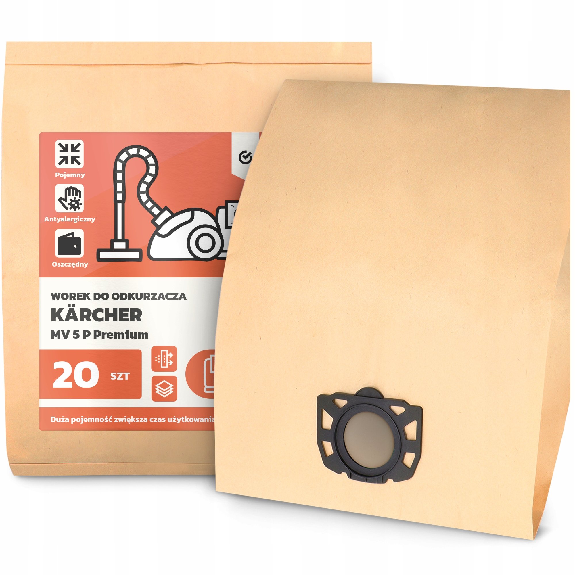 20x Worek do Odkurzacza Kärcher MV 5 P Premium Pojemny Odporny Worki 2A-W
