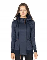 Bluzy damskie - Długa Bluza Damska Rozpinana z Kapturem 372-3 r S - miniaturka - grafika 1