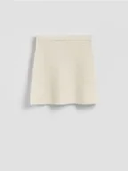 Spódnice - Reserved - Dzianinowa spódnica mini - kremowy - miniaturka - grafika 1