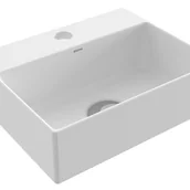 Umywalki - BOCCHI SOTTILE SLIM LINE Umywalka nablatowa 29,4x23,4cm z otworem na baterię biały mat - miniaturka - grafika 1