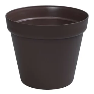 Donica ogrodowa tarasowa osłonka Brązowy DUŻA Patio Ø45 cm tworzywo sztuczne - Donice - miniaturka - grafika 1