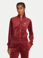Bluzy damskie - Guess Bluza V3BQ22 K0232 Bordowy Regular Fit - miniaturka - grafika 1