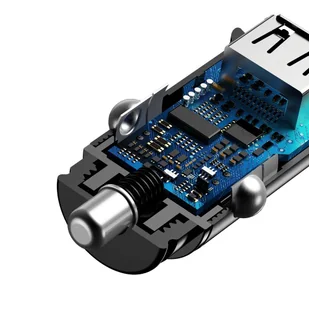 Baseus Square inteligentna ładowarka samochodowa 2x USB QC3.0 Quick Charge 3.0 SCP AFC 30W czarny (CCALL-DS01) - Ładowarki samochodowe - miniaturka - grafika 6