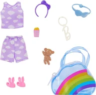 Domki dla lalek - Barbie Fashion Zestaw Ubranek Piżamowa Impreza HRH48 - miniaturka - grafika 1