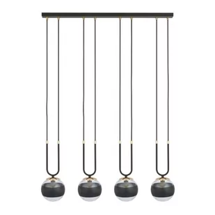 Emibig Glam lampa wisząca 4-punktowa czarna/stripe 1113/4 - Lampy sufitowe - miniaturka - grafika 1