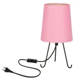 Lampy stojące - Różowa lampka stołowa z abażurem - D246 Z1-M84 - miniaturka - grafika 1