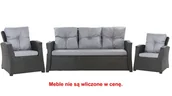 Poduszki ogrodowe - Komplet Poduszek Ogrodowych Na Meble Z Rattanu; Zestaw 5- Osobowy: Kanapa+ Fotele (2Szt.)/ Wodoodporne Pikowane Poduszki Ogrodowe, Kolor Szary - miniaturka - grafika 1