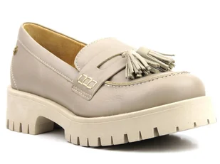 Beżowe półbuty, loafersy damskie Maciejka 05497 - Półbuty damskie - miniaturka - grafika 1