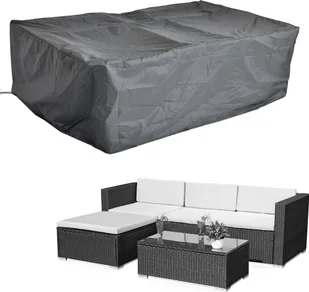 Mucola pokrowiec ochronny na meble ogrodowe plandeka zestaw kanapa sofa stół odporny na warunki atmosferyczne czarny - Lounge 227x152x65 - Pokrowce na meble ogrodowe - miniaturka - grafika 1