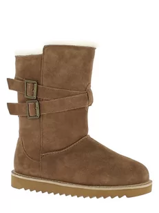 Gooce Skórzane kozaki zimowe "Huntspill Waterproof" w kolorze jasnobrązowym - Kozaki damskie - miniaturka - grafika 1