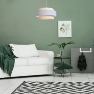 Lampy sufitowe - Lampa wisząca Solar Lampa BOHO wisząca nad stół len i szary - miniaturka - grafika 1