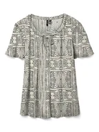 Bluzki damskie - Vero Moda Bluzka w kolorze kremowo-czarnym - miniaturka - grafika 1