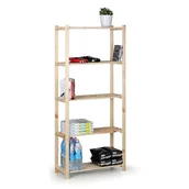 Szafy i regały magazynowe - B2B Partner Regał drewniany, 1700x750x400 mm, 5 półek 11047 - miniaturka - grafika 1