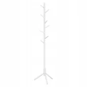 Wieszaki i stojaki - Wieszak stojący na ubrania Regulowany Drewniany 175 cm lite drewno Biały - miniaturka - grafika 1