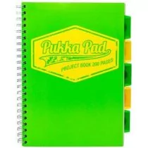 Pukka Pad Kołozeszyt A4 200 kartek w kratkę z zakładkami Neon zielony - Szkolne artykuły papiernicze - miniaturka - grafika 2