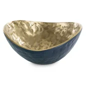 Tace i patery - Misa dekoracyjna metalowa PEDRO 22X21X10 granatowa + złota - miniaturka - grafika 1