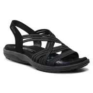 Sandały damskie - Sandały Skechers Simply Stretch 163023/BLK Czarny - miniaturka - grafika 1