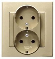 Gniazdka elektryczne - Ospel Gniazdo podwójne z uziemieniem schuko, kolor szampański złoty GP-2RS/39 - miniaturka - grafika 1