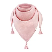 Szaliki i chustki dla dzieci - Chustka bambusowa z chwostami - Kamyczki róż - róż - miniaturka - grafika 1