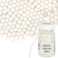 Dodatki do ciast w proszku - Posypka cukrowa PEREŁKI - GROSZKI BIAŁE Sweet Decor, 50 g - miniaturka - grafika 1