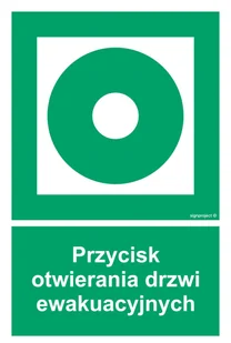 AC073 PRZYCISK OTWIERANIA DRZWI EWAKUACYJNYCH, PS - PŁYTA PCV 1MM FOTOLUMINESCENCYJNA; (150X225MM) - Systemy ekspozycyjne i znaki informacyjne - miniaturka - grafika 1