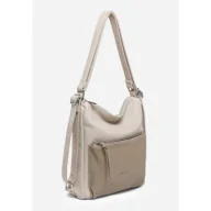 Torebki damskie - Damska Torebka Shopper 2w1 Plecak LUIGISANTO Beżowa - miniaturka - grafika 1