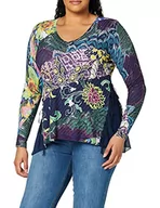 Swetry damskie - Desigual Damski sweter JERS_Helsinki, niebieski, S - miniaturka - grafika 1