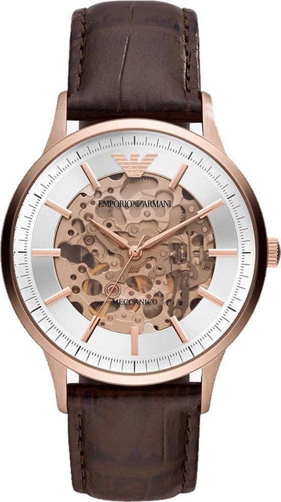 Zegarek Emporio Armani Zegarek męski EMPORIO ARMANI SKELETON AUTOMATIC AR60039 zi055b