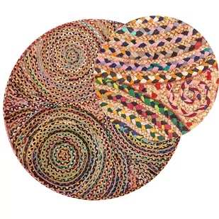 Beliani Bawełniany dywan 140 cm wielokolorowy YENICE - Dywany - miniaturka - grafika 1