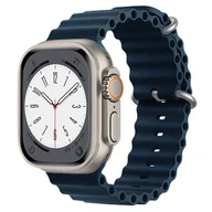 Akcesoria do smartwatchy - PASEK DO APPLE WATCH 1/2/3/4/5/6/7/8/9/SE 38/40/41mm NIEBIESKI SILIKON - miniaturka - grafika 1
