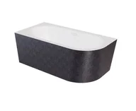 Wanny - Wanna narożna lewa Besco Avita A-line 170x75 cm grafitowy syfon klik-klak chrom z przelewem slim WAA-170ALGR - miniaturka - grafika 1