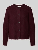 Swetry damskie - Kurtka o kroju regular fit z dzianiny z mieszanki wełny z dodatkiem wełny z alpaki model ‘LULU’ - miniaturka - grafika 1