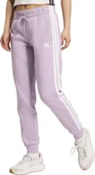 Spodnie sportowe damskie - Spodnie damskie adidas Essentials 3-Stripes Fleece Slim różowe JY3097 L - miniaturka - grafika 1
