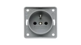 Hager Polo Integro Flow Gniazdo pojedyncze z/u 16A 250V z przesłonami styków szary 0961952506 0961952506 - Gniazdka elektryczne - miniaturka - grafika 1