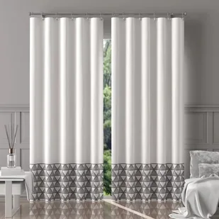 Zasłona gotowa uszyta na taśmie Dalwina biało-szara 180x250 cm 250 cm 180 cm - Zasłony - miniaturka - grafika 1