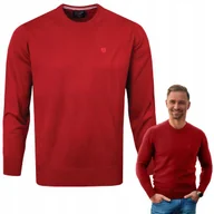 Swetry męskie - SWETER Męski Klasyczny BASIC Gładki CZERWONY XL Pako Jeans - miniaturka - grafika 1