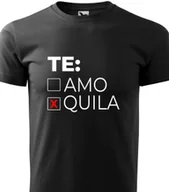 Piżamy damskie - Piżama Męska Czarna Koszulka + Szare Spodenki TE QUILA Wzory Rozmiar M - miniaturka - grafika 1