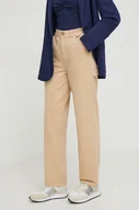 Spodnie damskie - Pepe Jeans spodnie Betsy damskie kolor beżowy proste medium waist - miniaturka - grafika 1
