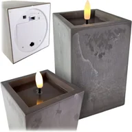 Świece - ŚWIECZKA NA BATERIE 12,5CM EFEKT BETONU ŚWIECA LED WKŁAD PŁOMIEŃ PŁOMIENIA - miniaturka - grafika 1
