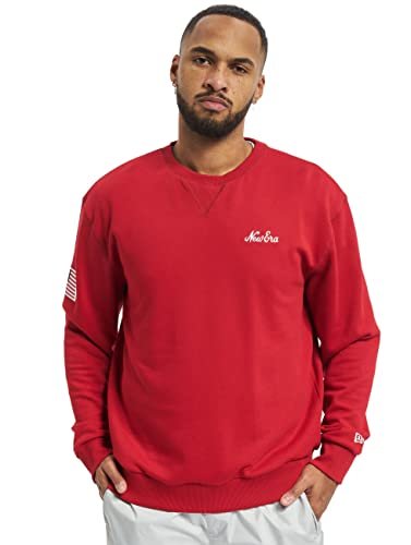 New Era Męska koszulka Ne Script Crew SCA, czerwona, XL
